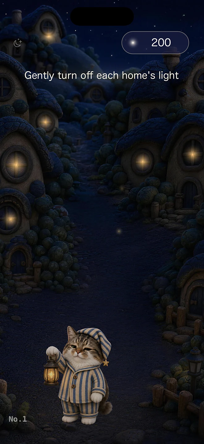 Lights Out — Gently turn off each home's light