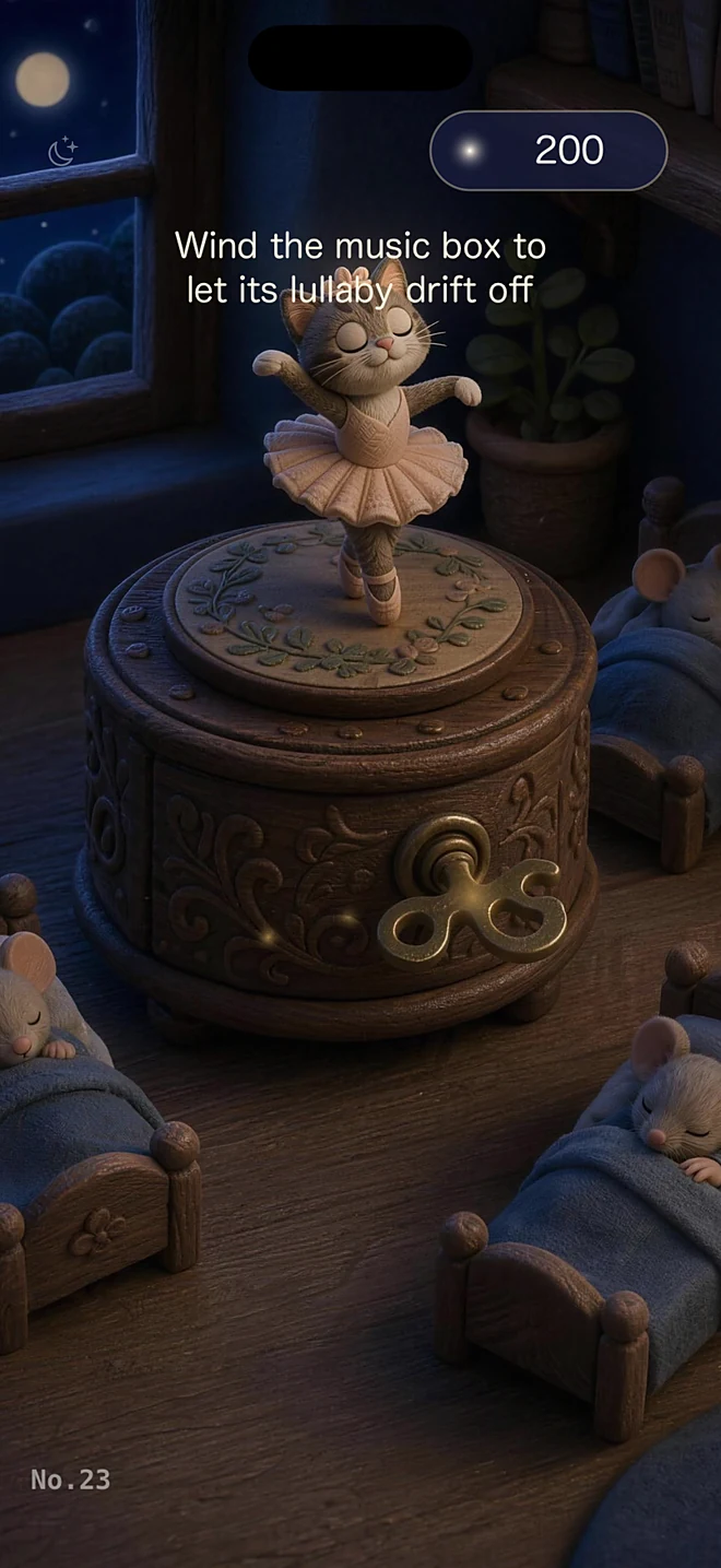 Music Box Lullaby — Wind the music box to let its lullaby drift off